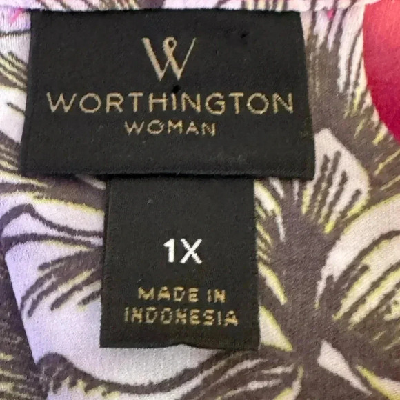 Worthington Floral Kimono-Style Blouse - Picture 3 of 4